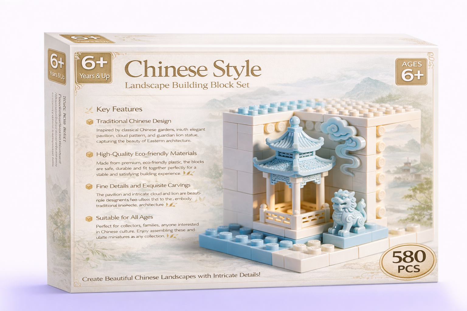 Nordic Waterfall Village Building Block Set