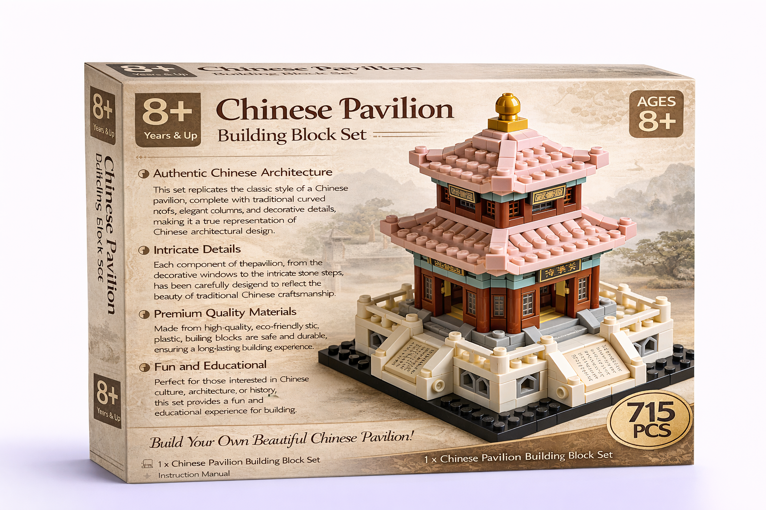 Chinese Pavilion Building Block Set